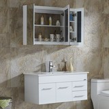 现代简约浴室柜组合吊柜新款橡木洗手洗脸池实木洗漱台面盆柜镜柜