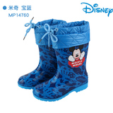 迪士尼儿童雨鞋男童宝宝儿童雨靴女童夏冬季防滑加厚棉套胶鞋