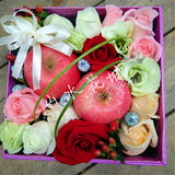 广州同城平安夜圣诞节情人节鲜花玫瑰礼盒生日花束免费速递