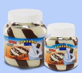 俄罗斯进口KPEM黑白配牛奶巧克力酱抹面包早餐必备350克特价新品