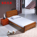 实木床1.2米 成人 儿童床 小床 单人床橡木 男孩 气压储物高箱床