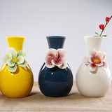 欧式立体花瓣陶瓷花瓶咖啡厅奶茶店家居客厅玄关装饰花插花器摆件