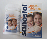 德国原装进口正品Sanostol 儿童补钙片+多种维生素咀嚼片邮费另拍