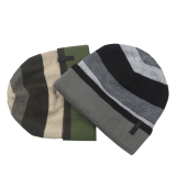 新款Timberland正品代购  天伯伦男士时尚粗条纹保暖针织线帽