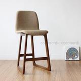 coconordic 丹麦原单 原木设计吧椅
