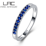LAC高级珠宝 天然蓝宝石戒指 女18k金排戒镶嵌彩色宝石彩宝戒指