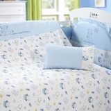 被子枕头套件可拆洗宝宝床品八件套 全棉婴儿床围套装笑巴喜 婴童