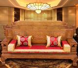 古典绸缎罗汉床垫五件套棕垫中式红木管帽椅圈椅坐垫定制