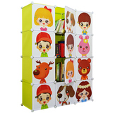 韩天阁儿童书架宝宝书柜婴儿储物柜带门宜家收纳钢架折叠环保塑料
