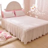 天鹅绒单件床裙 防尘法兰绒床罩床套1.5米 单件床罩床裙 1.8m床