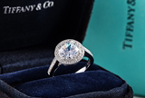 正品代购 Tiffany蒂芙尼18k铂金镶钻六爪订婚钻戒情侣款戒指