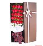 西安鲜花同城速递19支玫瑰长方形礼盒情人节生日礼物爱意表达
