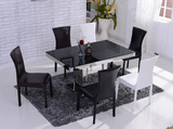 东购 不锈钢钢化玻璃餐椅 铁艺餐椅 家用客厅餐椅餐桌组合g2002