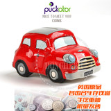 Puckator手绘陶瓷复古经典迷你红色卡通汽车存钱储蓄罐创意礼物