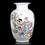 景德镇陶瓷器 仕女图人物花瓶 冬瓜瓶 古典美女图家居工艺品摆件