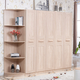 简约木质开门大衣橱特价组合整体简易实木板式家具二三四五门衣柜
