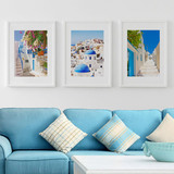 地中海清新淡雅客厅沙发背景墙壁画挂画装饰画三联画室内风景现代