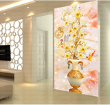 3D5D钻石画贴钻印花十字绣最新款花卉玉兰花客厅玄关竖版家和富贵