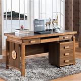 中格实木台式电脑桌中式书桌橡木办公桌家用1.5米写字台笔记本桌