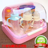 婴儿奶瓶收纳盒 宝宝碗柜餐具收纳箱沥水碗筷翻盖防尘干燥架储存