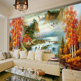 美莱德大型壁画墙纸 客厅沙发电视背景墙壁纸壁画欧式风景油画