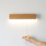 【浮灯】木呓原创设计实木简约免施工LED壁灯床头灯宜家MUJI风格