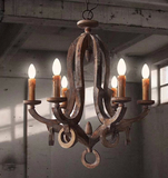 美式乡村复古创意田园实木艺别墅客厅餐厅创意北欧个性铁艺吊灯具