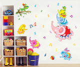 大象音乐可移除墙贴DIY自粘防水贴画幼儿园儿童房壁纸贴纸包邮