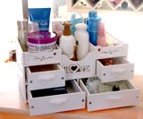 护肤品梳妆盒化妆品收纳箱首饰创意桌面抽屉饰品盒防水置物架