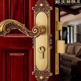 欧式门锁室内 象牙白卧室 全铜 纯铜门锁室内房门锁