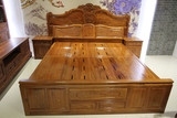 集美红木家具刺猬紫檀木床红木床全实木床2.2米1.8米1.5米双人床