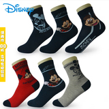 迪士尼3双组男童袜子3-6岁纯棉加厚保暖短袜秋冬季卡通儿童棉袜
