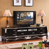 欧式新古典实木雕花描银电视柜子欧式小户型影视柜台现代客厅家具