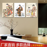 日本人物壁画仕女图艺妓装饰画日式家居无框画料理店浮世绘挂画