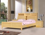 实木床松木床原木色床1.5松木双人床1.8高箱储物床实木卧室家具床