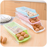 居家家 冰箱冷藏抽屉式鸡蛋盒 倾斜式易拿取省空间多用厨房收纳盒