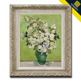 白玫瑰 BF1-7 梵高原作版画美式欧式花卉油画玄关餐厅卧室装饰画