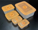 五件套装多格保鲜食品储物盒塑料密封冰箱微波炉收纳盒学生饭餐盒
