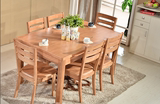包邮橡木实木餐桌椅组合木质西餐台长方形小户型吃饭快餐桌子餐饮