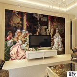 欧式油画人物风景无缝大型立体电视沙发背景墙纸酒店装饰壁纸壁画