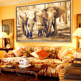 万腾大象挂毯 欧式壁挂壁毯客厅卧室床头装饰画象头墙挂壁画