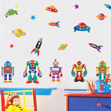 沃雅 儿童卧室男孩房间装饰卡通贴画可移除墙贴纸 机器人RZ7023