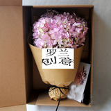 罗兰创意自然风花盒花束鲜花速递杭州同城绣球生日礼物小花束粉色