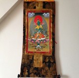 西藏藏传佛教用品 手编布镀金(烫金）藏密唐卡佛像 绿度母长125cm