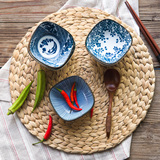 摩登主妇创意碗 日式陶瓷餐具印花方形碗 酱料碟 米饭碗 沙拉碗