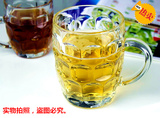 玻璃杯耐热透明加厚带把手扎啤玻璃杯啤酒杯超大号菠萝杯茶杯批发