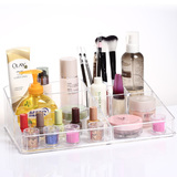 亚加丽加桌面化妆品收纳盒 透明创意桌面收纳盒化妆盒 特大号包邮