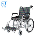 康健 铝合金折叠便携老人残疾人轮椅车 旅行代步手推车 免充气胎