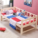 浪漫儿童床实木带护栏1米单人床男孩女孩小床儿童家具小孩松木床