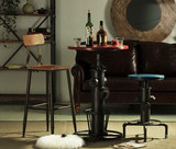 安居幸福复古铁艺水管桌椅吧台水管实木咖啡餐桌椅创意酒吧餐桌